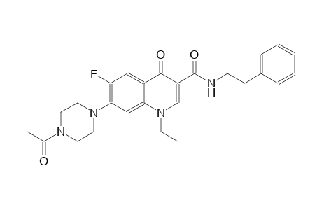 3-quinolinecarboxamide, 7-(4-acetyl-1-piperazinyl)-1-ethyl-6-fluoro-1,4-dihydro-4-oxo-N-(2-phenylethyl)-