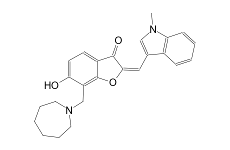 3(2H)-benzofuranone, 7-[(hexahydro-1H-azepin-1-yl)methyl]-6-hydroxy-2-[(1-methyl-1H-indol-3-yl)methylene]-, (2E)-