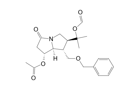 3H-Pyrrolizin-3-one, 1-(acetyloxy)-6-[1-(formyloxy)-1-methylethyl]hexahydro-7-[(phenylmethoxy)methyl]-, [1R-(1.alpha.,6.beta.,7.alpha.,7a.alpha.)]-