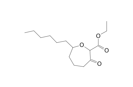2-Oxepanecarboxylic acid, 7-hexyl-3-oxo-, ethyl ester