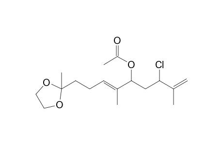 2-Methyl-2-(5-acetoxy-7-chloro-4,8-dimethyl-3E,7E-nonadienyl)-1,3-dioxolane