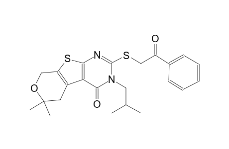 3-Isobutyl-6,6-dimethyl-2-(2-oxo-2-phenyl-ethylsulfanyl)-3,5,6,8-tetrahydro-7-oxa-9-thia-1,3-diaza-fluoren-4-one