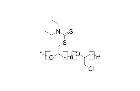 Poly[oxy-1-(n,n-diethylthiocarbamoylthiomethyl)ethylene-co-oxy-1-chloromethylethylene]