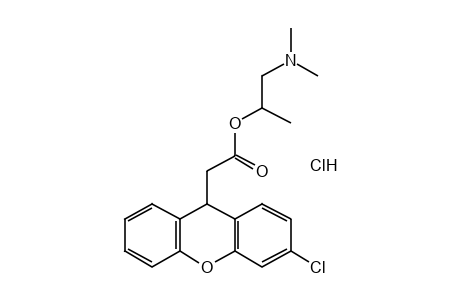 3-CHLOROXANTHENE-9-ACETIC ACID, 1-METHYL-2-(DIMETHYLAMINO)ETHYL ESTER, HYDROCHLORIDE