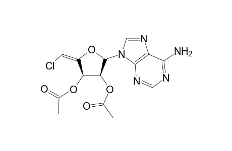 9-(2,3-Di-O-Acetyl-5(E)-chloro-5-deoxy-.beta.-D-erythro-pent-4-enofuranosyl)adenine