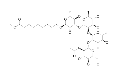 8-METHOXYCARBONYL-OCTYL-O-(2-ACETAMIDO-2-DEOXY-BETA-D-GLUCOPYRANOSYL)-(1->2)-O-ALPHA-L-RHAMNOPYRANOSYL-(1->3)-ALPHA-L-RHAMNOPYRANOSIDE