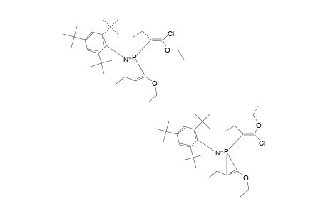 E/Z-1-(2,4,6-TRI-TERT.-BUTYLPHENYLAMINO)-1-(1-ETHOXY-1-CHLOROBUTEN-2-YL)-2-ETHYL-3-ETHOXY-LAMBDA-(5)-PHOSPHIRENE