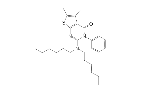 2-(Dihexylamino)-3-phenyl-5,6-dimethylthieno[2,3-d]pyrimidin-4(3H)-one