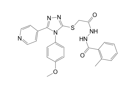 N'-[2-[[4-(4-methoxyphenyl)-5-(4-pyridyl)-1,2,4-triazol-3-yl]sulfanyl]acetyl]-2-methyl-benzohydrazide