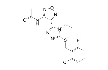 N-(4-{5-[(2-chloro-6-fluorobenzyl)sulfanyl]-4-ethyl-4H-1,2,4-triazol-3-yl}-1,2,5-oxadiazol-3-yl)acetamide