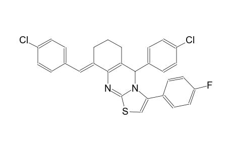 (9E)-9-(4-chlorobenzylidene)-5-(4-chlorophenyl)-3-(4-fluorophenyl)-6,7,8,9-tetrahydro-5H-[1,3]thiazolo[2,3-b]quinazoline