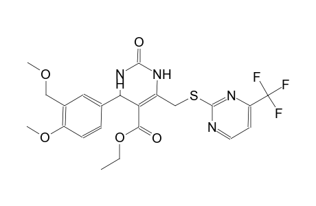 ethyl 4-[4-methoxy-3-(methoxymethyl)phenyl]-2-oxo-6-({[4-(trifluoromethyl)-2-pyrimidinyl]sulfanyl}methyl)-1,2,3,4-tetrahydro-5-pyrimidinecarboxylate