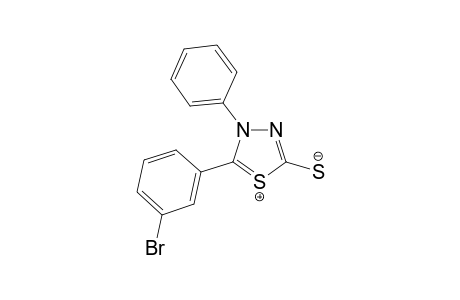 5-(m-BROMOPHENYL)-4-PHENYL-1,3,4-THIADIAZOLIDINE-2-THIOL, MESO-IONIC DIDEHYDRO DERIVATIVE