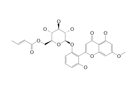 5,2',6'-TRIHYDROXY-7-METHOXYFLAVONE-2'-O-BETA-D-(6''-O-TRANS-CROTONYL)-GLUCOPYRANOSIDE