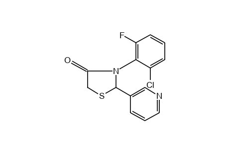 3-(2-chloro-6-fluorophenyl)-2-(3-pyridyl)-4-thiazolidinone