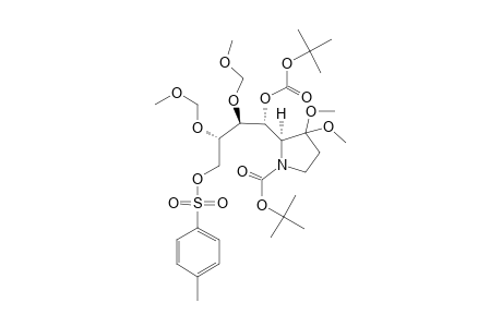 #17;MAJOR;(1'R,2'S,3'S,5S)-2-[1'-(TERT.-BUTOXYCARBONYLOXY)-2',3'-BIS-METHOXYMETHOXY-4'-(PARA-TOLUENE-SULFONYLOXY)]-BUTYL-3,3-DIMETHOXY-PYRROLIDINE-1-CARBOXYLIC