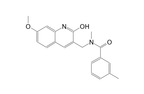 N-[(2-hydroxy-7-methoxy-3-quinolinyl)methyl]-N,3-dimethylbenzamide
