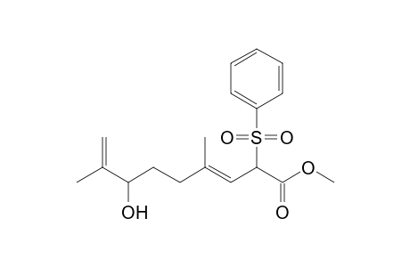 Methyl 2-(benzenesulfonyl)-7-hydroxy-4,8-dimethylnona-3,8-dienoate