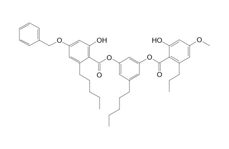 5''-pentylbenzene-1'',3''-diyl 1''-(4-benzyloxy-2-hydroxy-6-pentylbenzoate) 3''-(2'-hydroxy-4'-methoxy-6'-propylbenzoate)