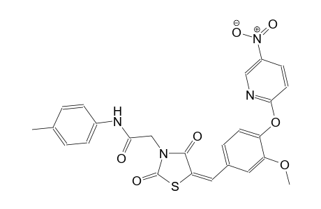 2-((5E)-5-{3-methoxy-4-[(5-nitro-2-pyridinyl)oxy]benzylidene}-2,4-dioxo-1,3-thiazolidin-3-yl)-N-(4-methylphenyl)acetamide