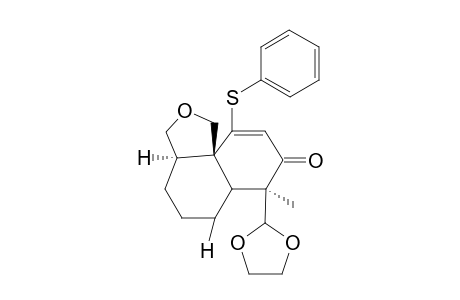 1H-Naphtho[1,8a-c]furan-8(3H)-one, 7-(1,3-dioxolan-2-yl)-3a,4,5,6,6a,7-hexahydro-7-methyl-10-(phenylthio)-, (3a.alpha.,6.alpha.,7.alpha.,10aR*)-(.+-.)-
