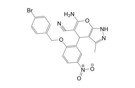 pyrano[2,3-c]pyrazole-5-carbonitrile, 6-amino-4-[2-[(4-bromophenyl)methoxy]-5-nitrophenyl]-1,4-dihydro-3-methyl-