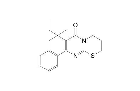 7H,9H-benzo[h][1,3]thiazino[2,3-b]quinazolin-7-one, 6-ethyl-5,6,10,11-tetrahydro-6-methyl-