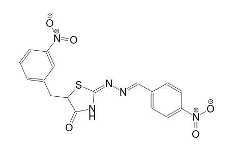 benzaldehyde, 4-nitro-, [(2E)-5-[(3-nitrophenyl)methyl]-4-oxothiazolidinylidene]hydrazone
