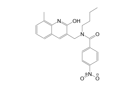 N-butyl-N-[(2-hydroxy-8-methyl-3-quinolinyl)methyl]-4-nitrobenzamide