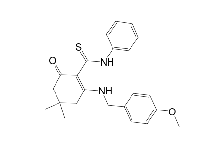 2-[(4-methoxyphenyl)methylamino]-4,4-dimethyl-6-oxidanylidene-N-phenyl-cyclohexene-1-carbothioamide