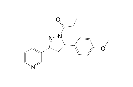 2-(Ethylcarbonyl)-3-(p-methoxyphenyl)-3,4-dihydro-5-(3'-pyridyl)-pyrazoline
