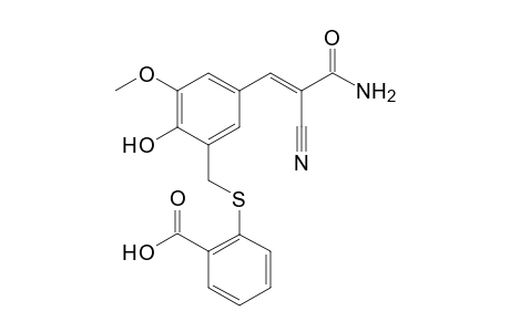 2-[[5-[(E)-3-amino-2-cyano-3-keto-prop-1-enyl]-2-hydroxy-3-methoxy-benzyl]thio]benzoic acid