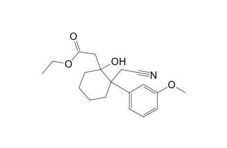 Cyclohexaneacetic acid, 2-(cyanomethyl)-1-hydroxy-2-(3-methoxyphenyl)-, ethyl ester