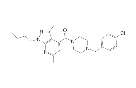 1-butyl-4-{[4-(4-chlorobenzyl)-1-piperazinyl]carbonyl}-3,6-dimethyl-1H-pyrazolo[3,4-b]pyridine