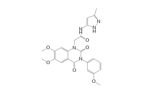 2-(6,7-dimethoxy-3-(3-methoxyphenyl)-2,4-dioxo-3,4-dihydro-1(2H)-quinazolinyl)-N-(3-methyl-1H-pyrazol-5-yl)acetamide