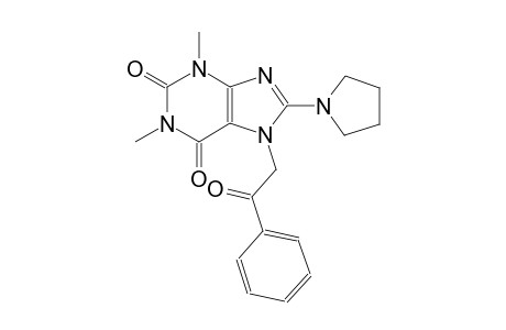 1,3-dimethyl-7-(2-oxo-2-phenylethyl)-8-(1-pyrrolidinyl)-3,7-dihydro-1H-purine-2,6-dione