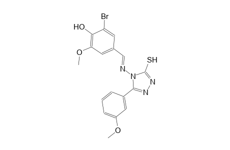2-bromo-6-methoxy-4-((E)-{[3-(3-methoxyphenyl)-5-sulfanyl-4H-1,2,4-triazol-4-yl]imino}methyl)phenol