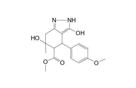 2H-Indazole-5-carboxylic acid, 3,6-dihydroxy-4-(4-methoxyphenyl)-6-methyl-4,5,6,7-tetrahydro-, methyl ester