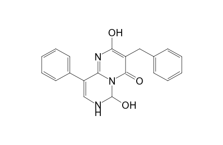4H-Pyrimido[1,6-a]pyrimidin-4-one, 6,7-dihydro-2,6-dihydroxy-9-phenyl-3-(phenylmethyl)-