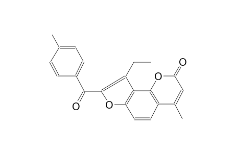 2H-furo[2,3-h][1]benzopyran-2-one, 9-ethyl-4-methyl-8-(4-methylbenzoyl)-