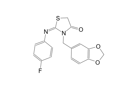 (2E)-3-(1,3-benzodioxol-5-ylmethyl)-2-[(4-fluorophenyl)imino]-1,3-thiazolidin-4-one