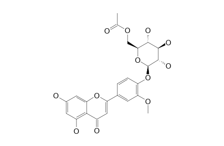 CHRYSOERIOL-4'-O-(6''-O-ACETYL)-BETA-D-GLUCOPYRANOSIDE