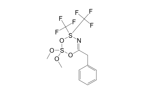 6-(benzyl)-2,2-dimethoxy-4,4-bis(trifluoromethyl)-1,3,2,4,5-dioxadithiazine