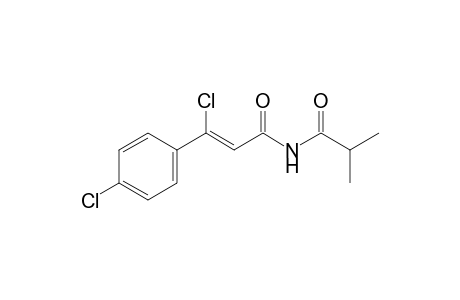 (2Z)-3-Chloro-3-(4-chlorophenyl)-N-(2-methylpropanoyl)prop-2-enamide