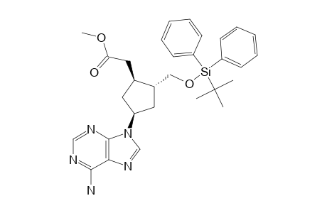 RAC-3'-([(TERT.-BUTYL)-DIPHENYLSILYLOXY]-METHYL)-2',3',5'-TRIDEOXY-5'-(METHOXYCARBONYL)-1'-A-CARBAADENOSINE;METHYL-C-4-(6-AMINO-9H-PURIN-9-YL)-