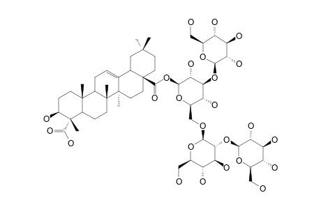 VACCAROSIDE-A;GYPSOGENIC-ACID-28-O-BETA-D-GLUCOPYRANOSYL-(1->2)-BETA-D-GLUCOPYRANOSYL-(1->6)-[BETA-D-GLUCOPYRANOSYL-(1->3)]-BETA-D-GLUCOPYRANOSIDE