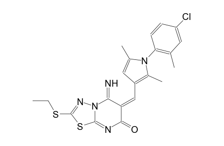 (6E)-6-{[1-(4-chloro-2-methylphenyl)-2,5-dimethyl-1H-pyrrol-3-yl]methylene}-2-(ethylsulfanyl)-5-imino-5,6-dihydro-7H-[1,3,4]thiadiazolo[3,2-a]pyrimidin-7-one