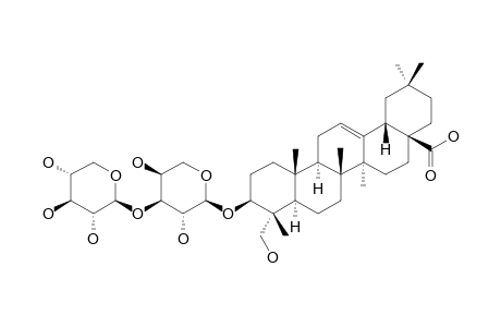 3-O-BETA-D-XYLOPYRANOSYL-(1->3)-ALPHA-L-ARABINOPYRANOSYLHEDERAGENIN;3-O-BETA-D-XYLOPYRANOSYL-(1->3)-ALPHA-L-ARABINOPYRANOSYL-23-HYDROXYOLEAN-12-EN-