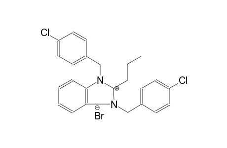 1,3-bis(4-chlorobenzyl)-2-propyl-1H-benzo[d]imidazol-3-ium bromide