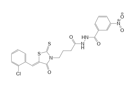 4-[(5Z)-5-(2-chlorobenzylidene)-4-oxo-2-thioxo-1,3-thiazolidin-3-yl]-N'-(3-nitrobenzoyl)butanohydrazide